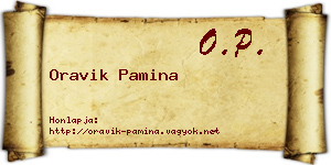 Oravik Pamina névjegykártya